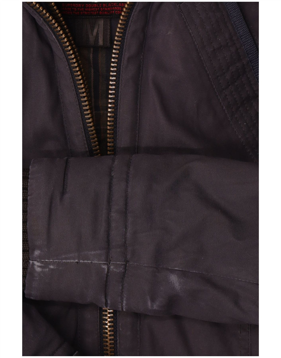 Superdry Damen-Windbreakerjacke mit Kapuze, UK 14, mittelmarineblaue Baumwolle