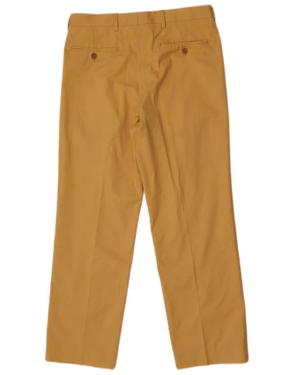 Vintage Herren Straight Chino Hose IT 48 Medium W32 L30 Gelbe Baumwolle