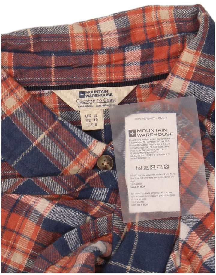Mountain Warehouse Flanellhemd für Damen, UK 12, mittelblau, kariert, Baumwolle