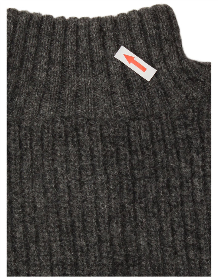 Columbia Herren-Pullover mit Reißverschluss am Hals, mittelgraue Wolle