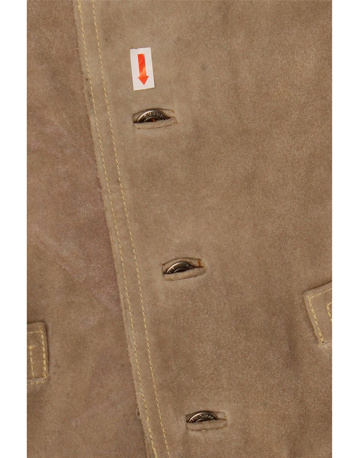 El Charro Herren-Wildlederweste, mittelbeiges Leder