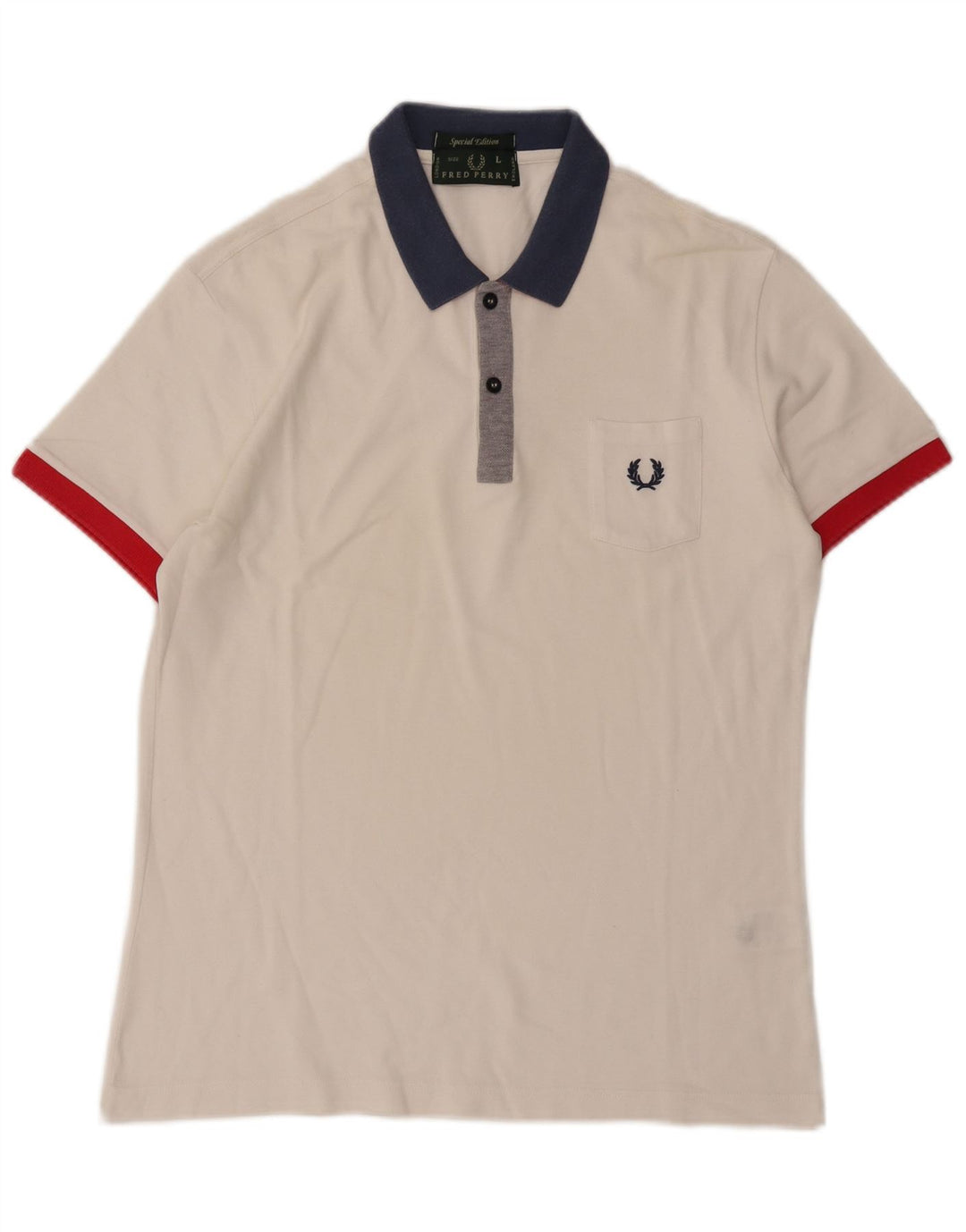 Fred Perry Herren Rugby-Poloshirt, große weiße Baumwolle
