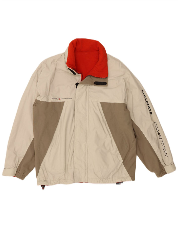 Nautica Herren-Windbreaker mit Grafik, UK 38, Mittelbeige, Farbblock