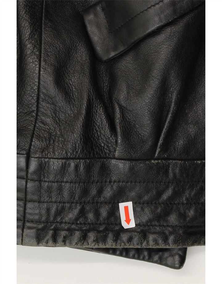 Vintage Damen Lederjacke UK 14 Large Schwarz