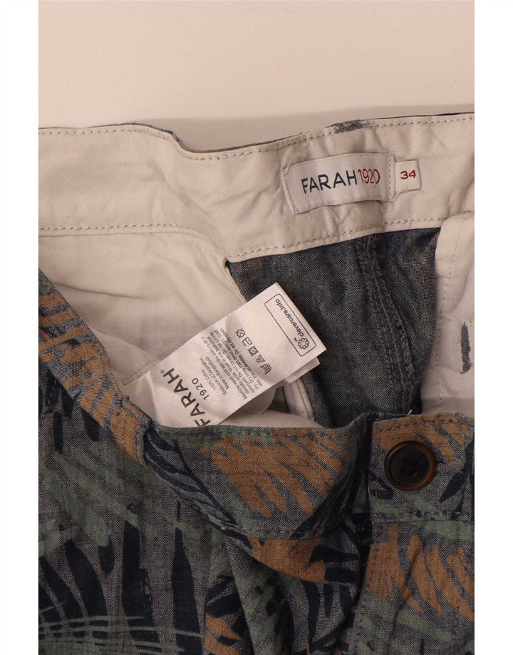Farah Herren-Chinoshorts, W34, groß, mehrfarbig, Blumenmuster, Baumwolle