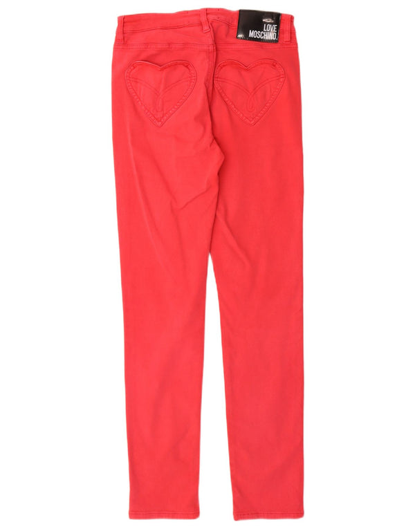 Moschino Damen Mid Rise Skinny Jeans W27 L28 Rosa