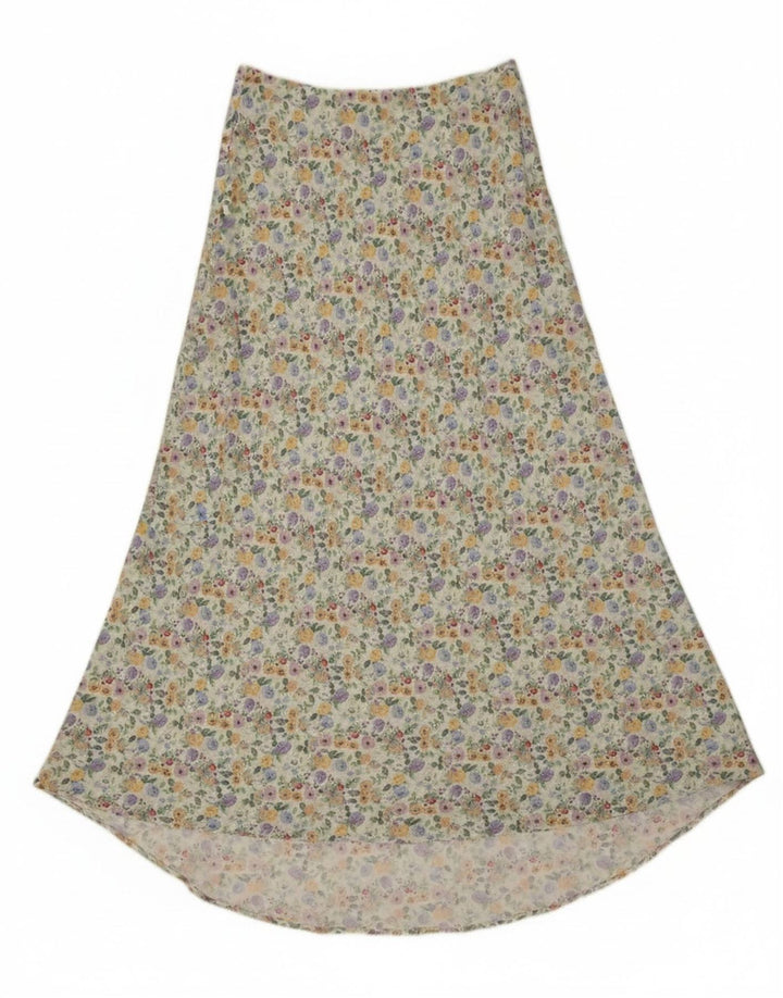 Zara Damen-Maxirock mit hoher Taille, Größe S, Größe S, mehrfarbig, Blumenmuster, Polyester