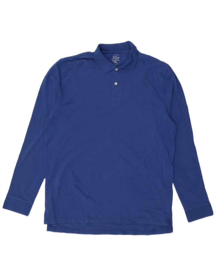 J. CREW Herren-Poloshirt mit klassischer Passform, langärmelig, XL, blau, Baumwolle