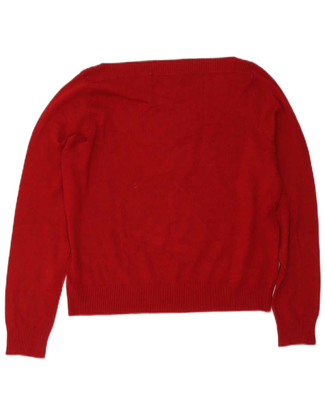 Zara Damen-Pullover, reguläre Passform, U-Boot-Ausschnitt, UK 12, Mittelrot, Viskose