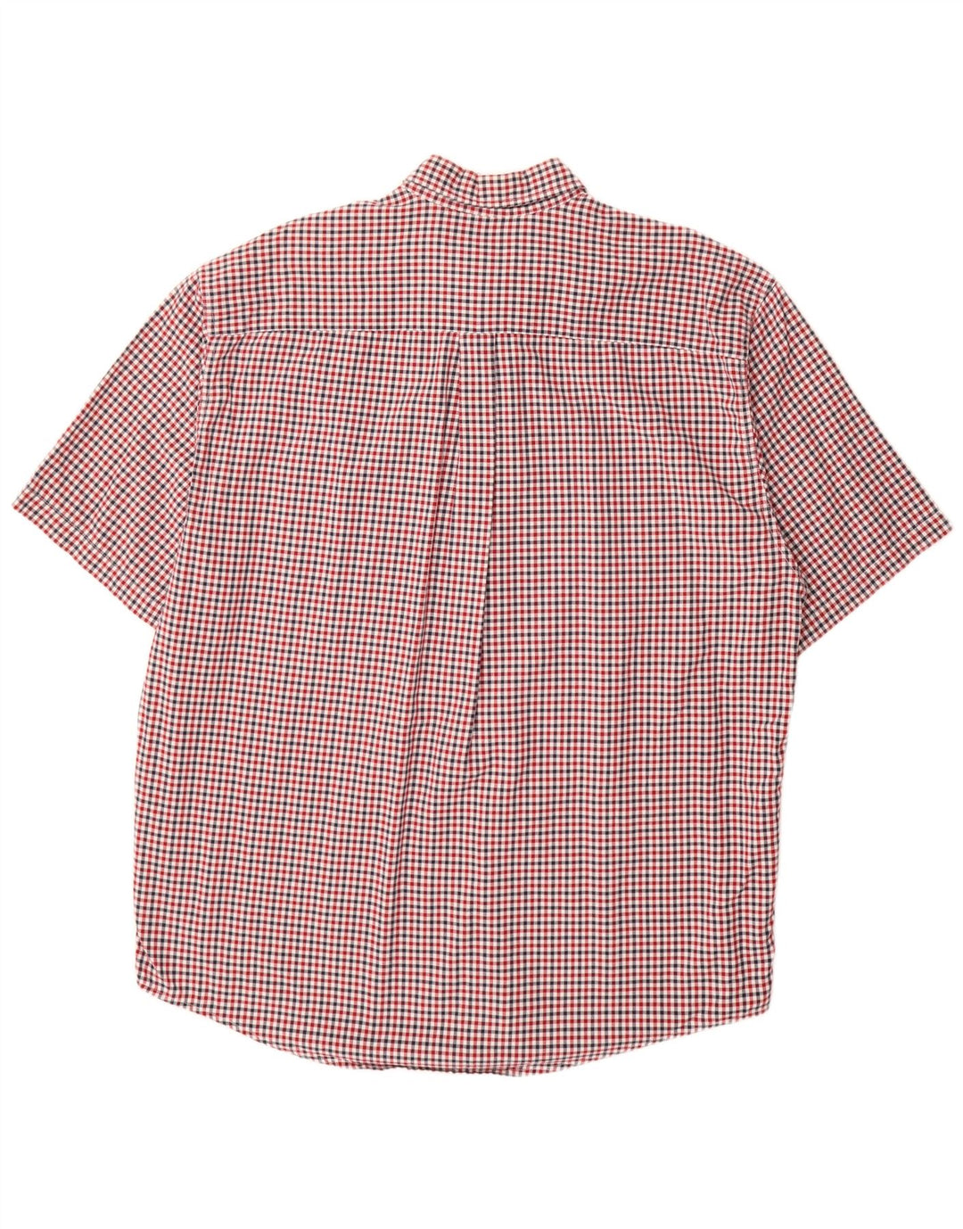 Eddie Bauer Mens Tall Short Sleeve Shirt XL Red Gingham Cotton
