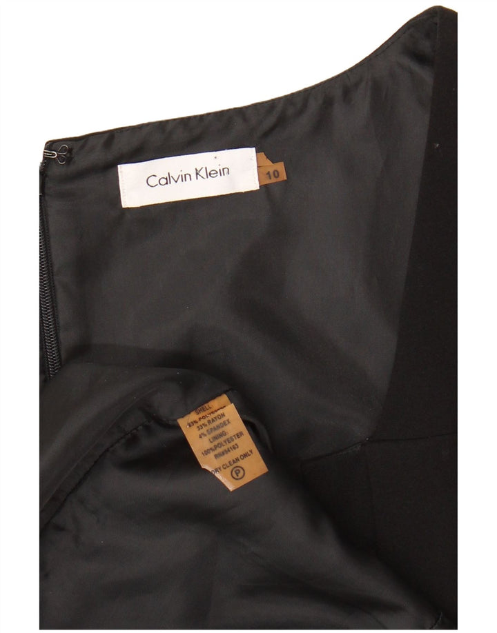CALVIN KLEIN Womens Sleeveless Sheath Dress US 10 Large Black Polyester