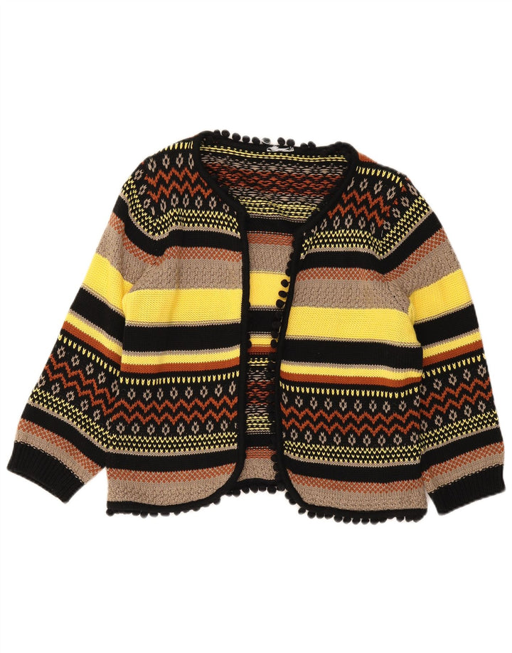Vintage Damen Bolero Pullover UK 14 Medium Mehrfarbig Geometrisch