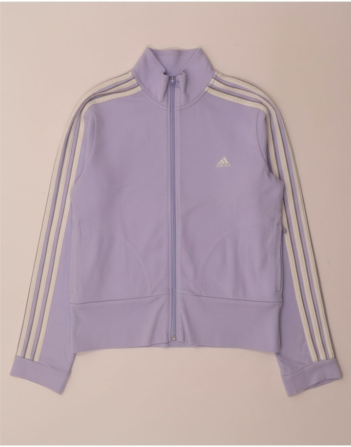 Adidas Damen Trainingsanzug Top Jacke UK 12 Medium Lila Baumwolle