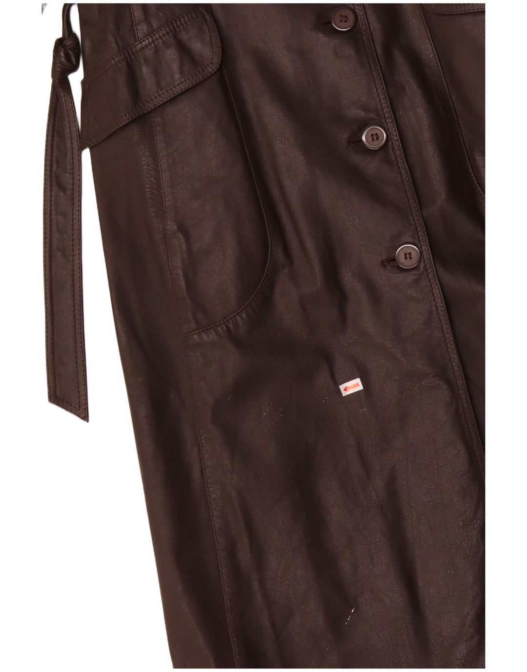 VINTAGE Damen Ledermantel UK 12 Mittelbraunes Leder