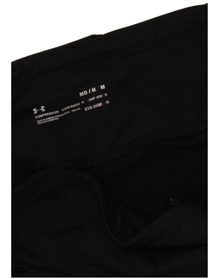 Under Armour Damen Cold Gear Graphic Capri Leggings UK 12 Medium Schwarz