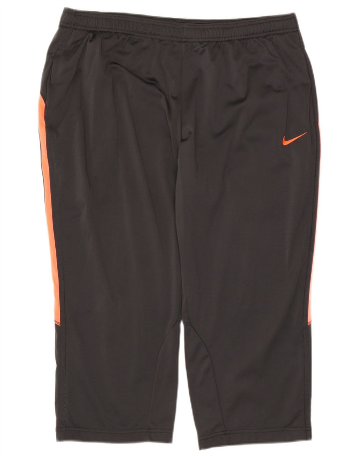 Nike Damen Capri-Trainingshose UK 18 XL Graues Colourblock-Polyester