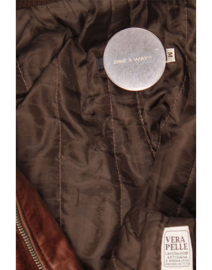 Vintage Herren Lederjacke UK 38 Mittelbraunes Leder