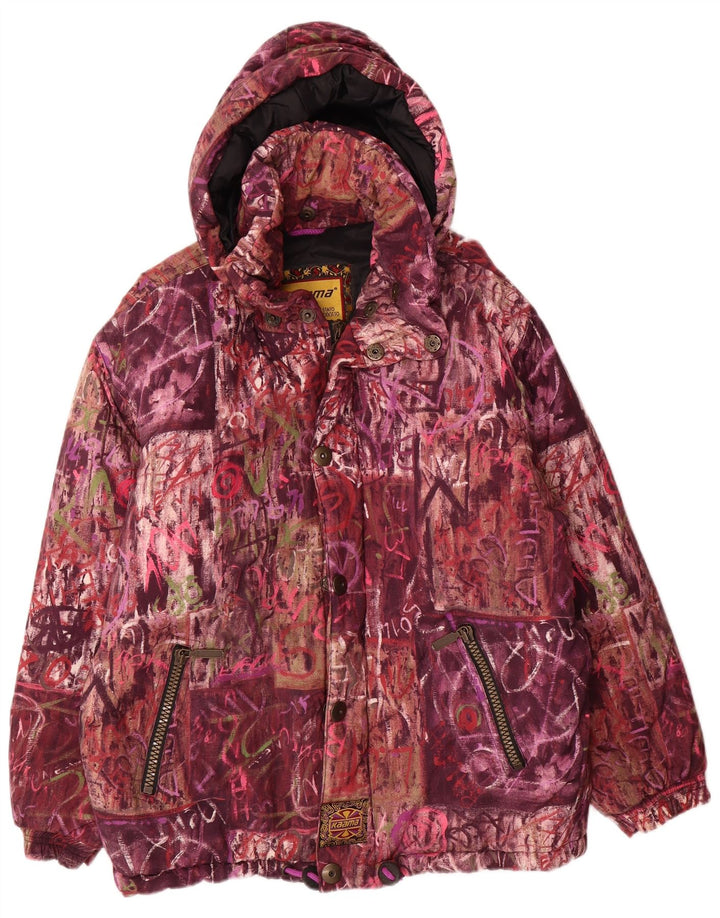 Kaama Herren-Jacke mit Kapuze und abstraktem Muster, Größe 44, XS, mehrfarbig