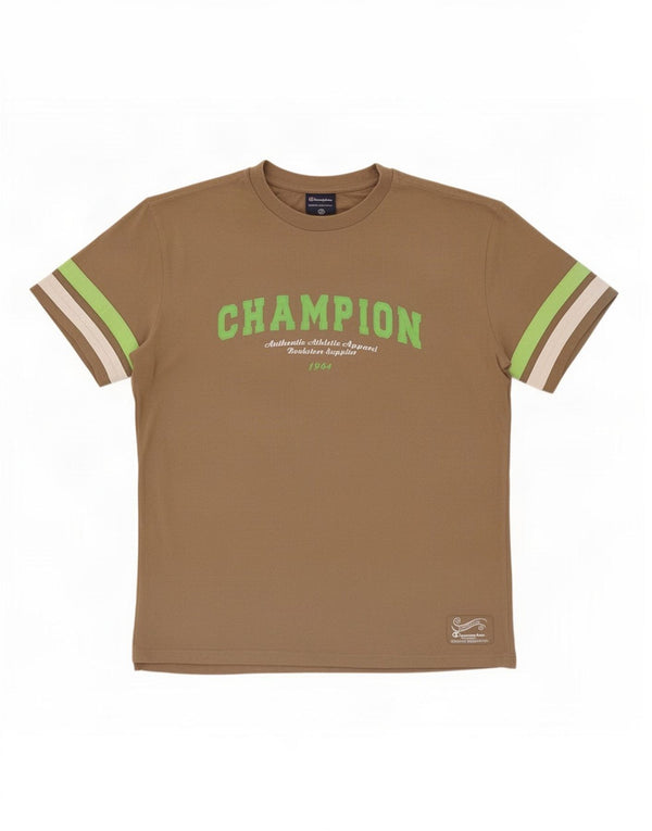 Champion Womens Graphic T-Shirt Top UK 12 Mittelbraune Baumwolle