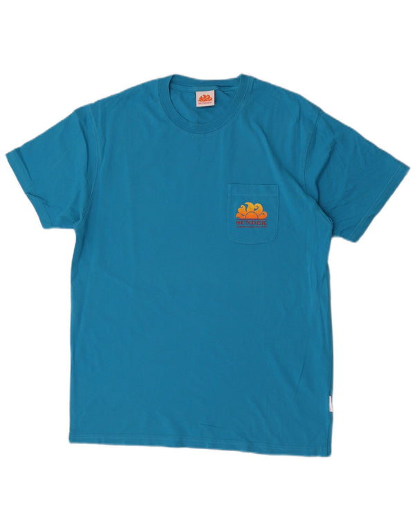 Sundek Herren-T-Shirt mit Grafik, groß, aus blauer Baumwolle