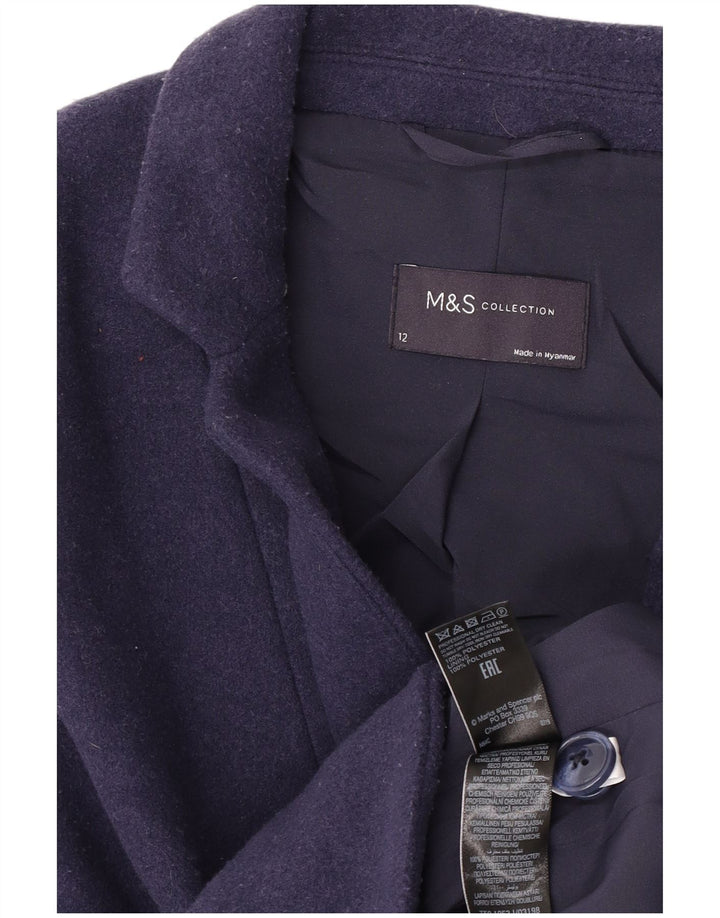 Marks & Spencer Damen-Blazerjacke mit 2 Knöpfen, Größe UK 12, mittleres Marineblau