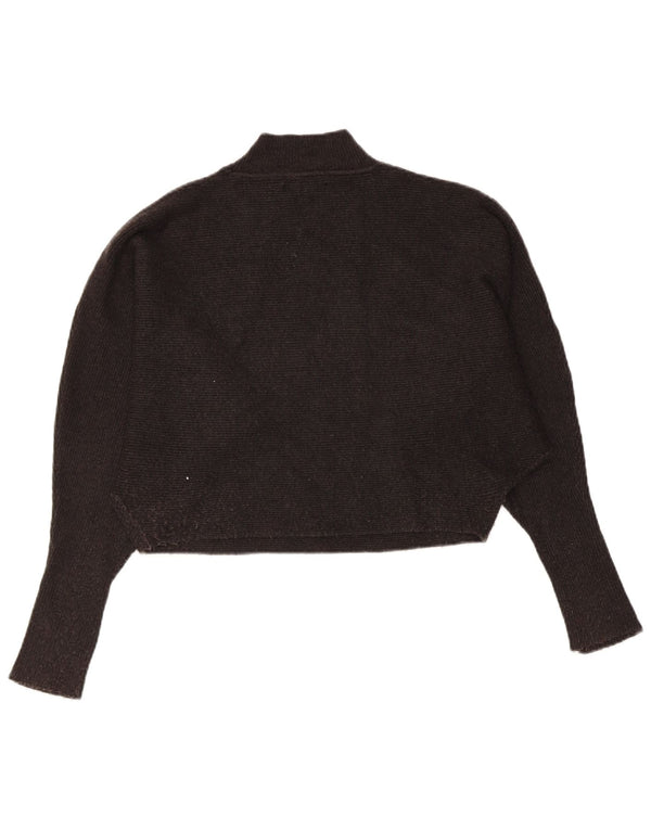 Zara Womens Crop Turtle Neck Jumper Sweater UK 14 Medium Grey