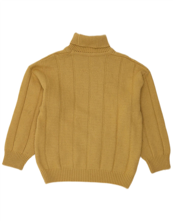 VINTAGE Rollkragenpullover für Damen IT 48 XL Gelbe Wolle