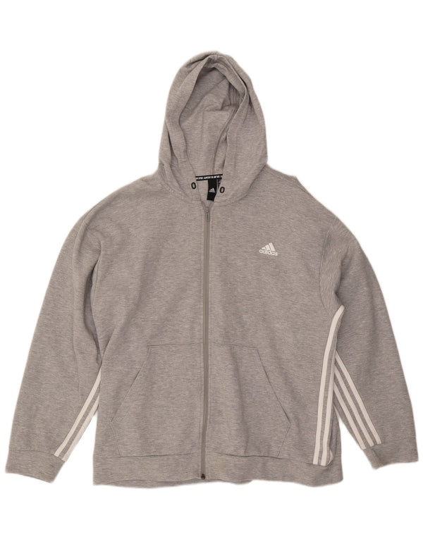 ADIDAS Herren Zip Hoodie Pullover XL Grau Baumwolle