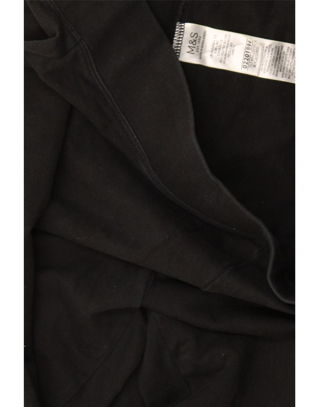 Marks & Spencer Damen-Trainingshose, UK-Größe 12, mittelschwarz, Baumwolle