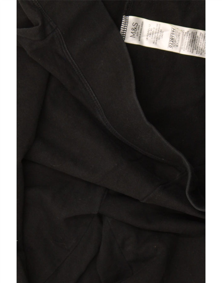 Marks & Spencer Damen-Trainingshose, UK-Größe 12, mittelschwarz, Baumwolle