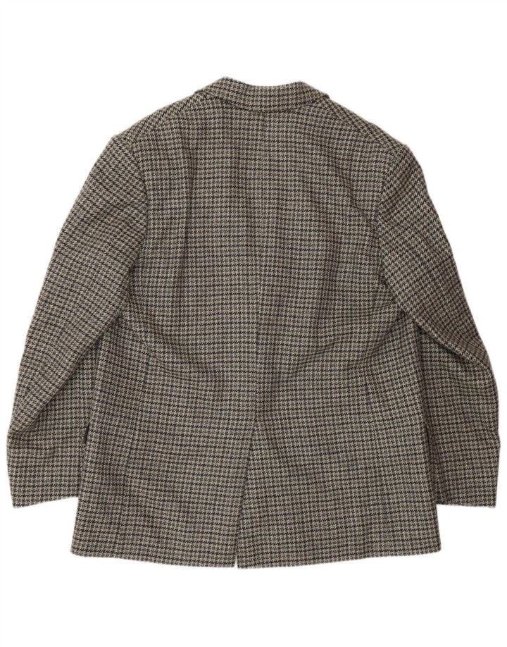 Ermenegildo Zegna Herren-Blazer mit 2 Knöpfen, UK 40, Mittelgrau mit Hahnentrittmuster