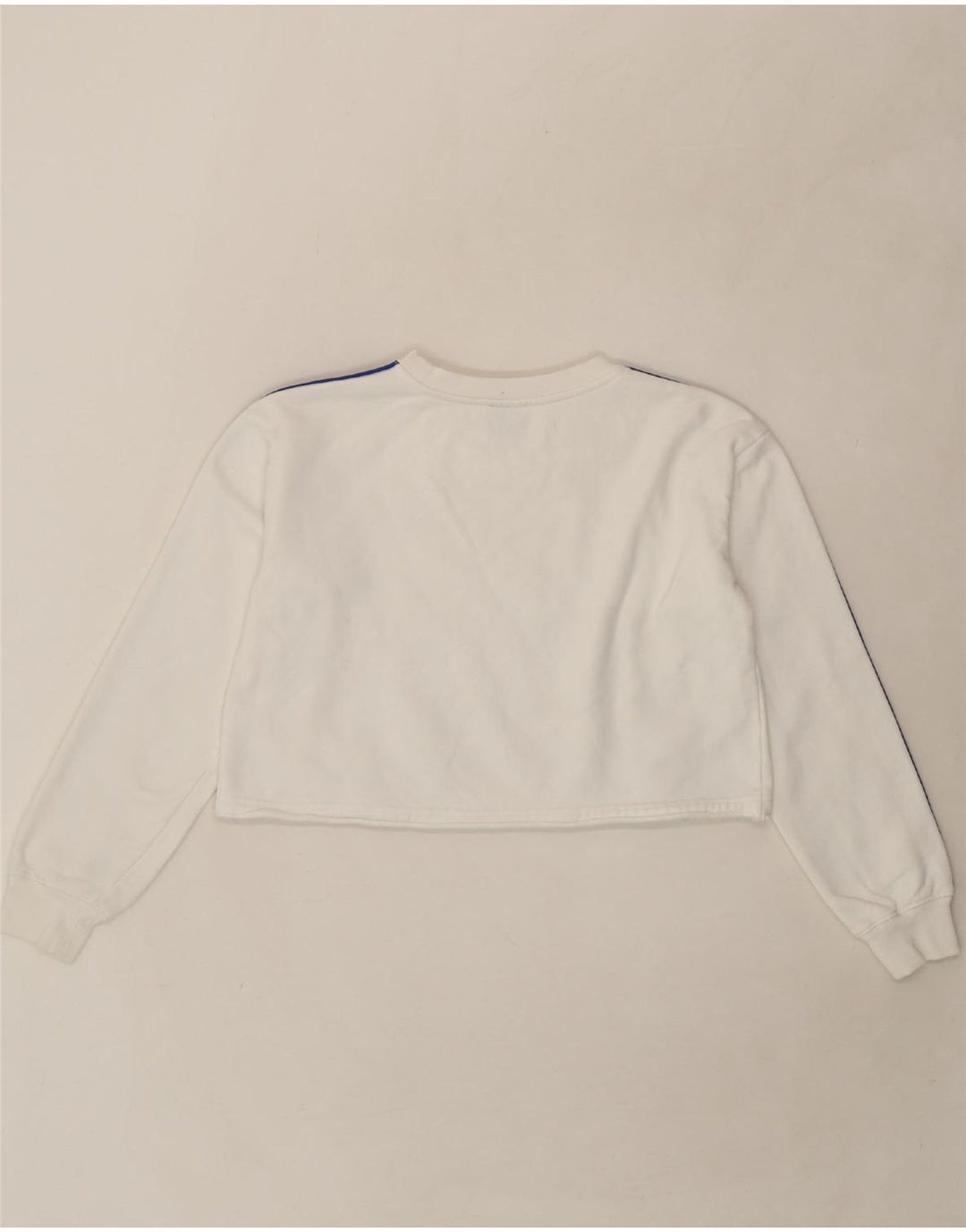 CHAMPION Womens Oversized Crop Sweatshirt Jumper UK 10 Small White Vintage Champion and Second-Hand Champion from Messina Hembry 