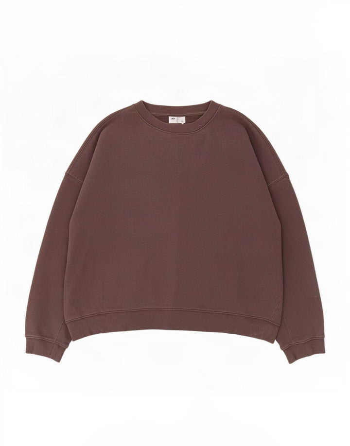 Topshop Damen Crop Oversized Sweatshirt Pullover UK 14 Mittelgraue Baumwolle