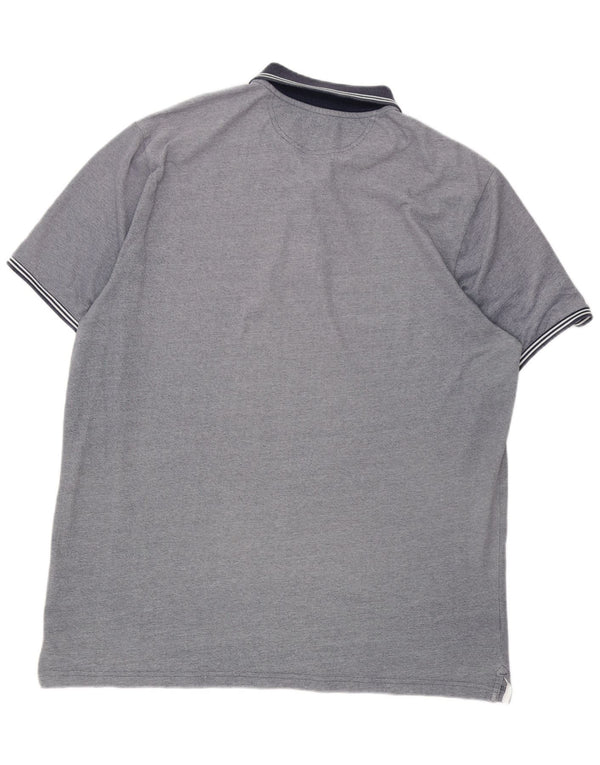 Champion Herren Easy Fit Poloshirt 4XL Blau meliert Baumwolle