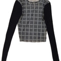 Zara Damen Crop Langarmbluse Top UK 8 Small Marineblau kariert