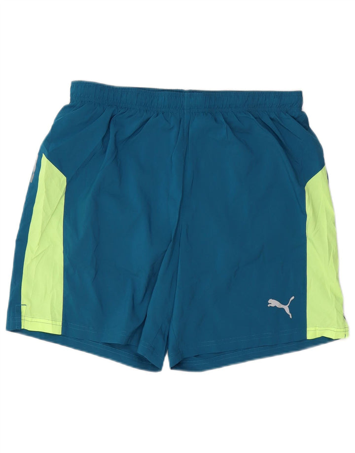 PUMA Herren-Sportshorts, groß, blau, Farbblock