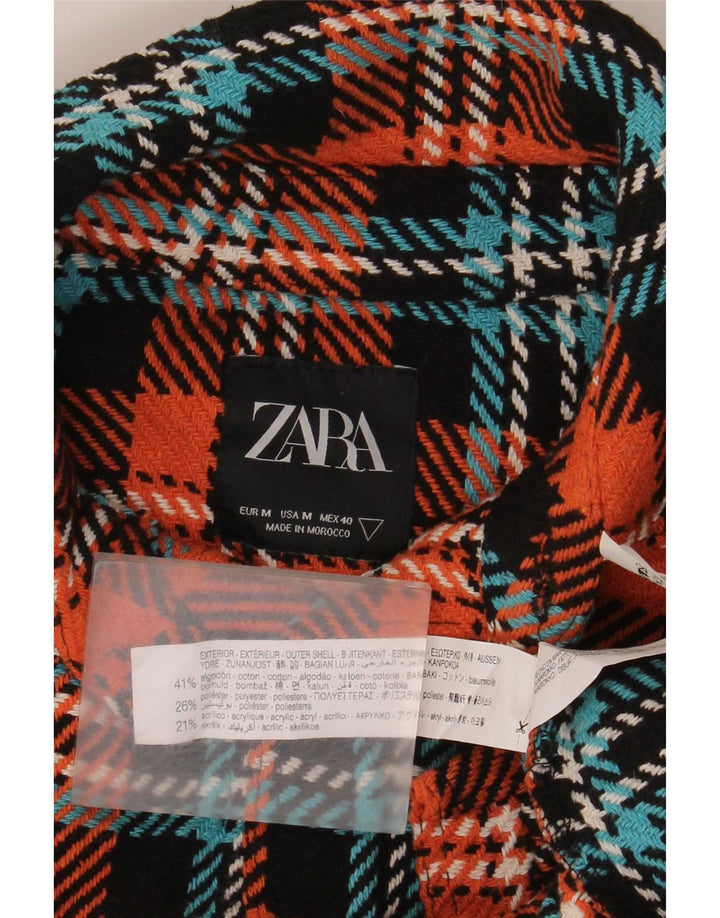 Zara Herren-Overshirt-Hemd, mittelgroß, mehrfarbig, kariert, Baumwolle