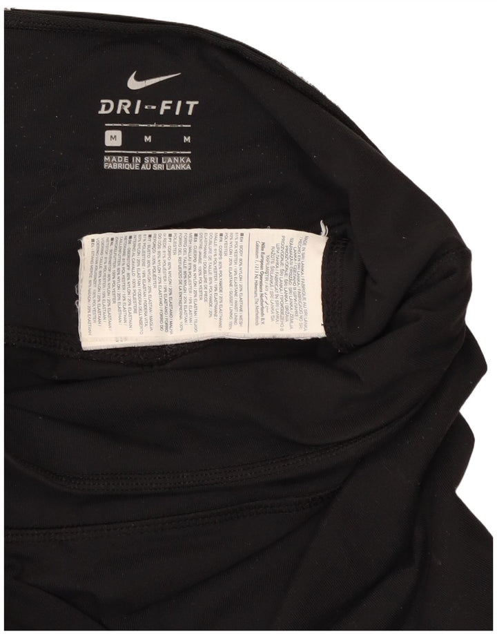 Nike Damen Dri Fit Leggings UK 12 Mittelschwarzes Nylon