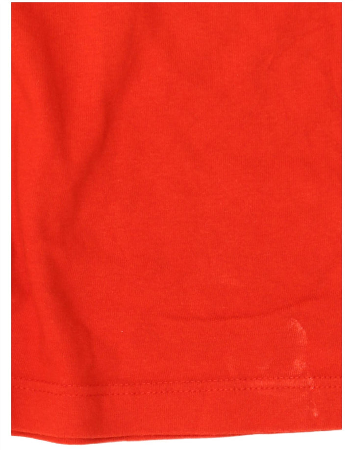 Benetton Herren-T-Shirt mit Grafik, Größe S, Orange, Baumwolle