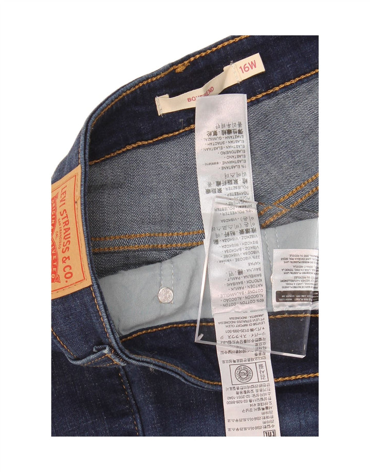 LEVI'S Womens Boyfriend Cropped Jeans US 16 2XL W36 L26 Blue Cotton