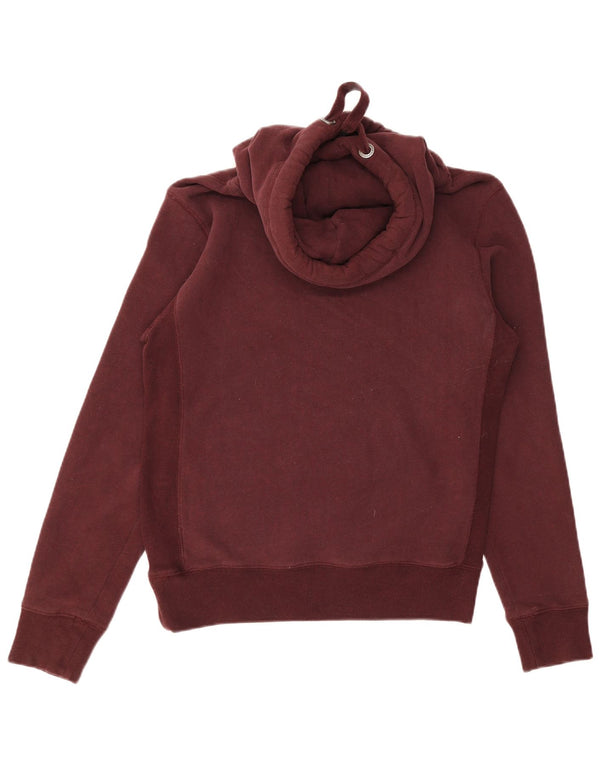 Superdry Damen Kapuzenpullover UK 12 Medium Burgund Baumwolle