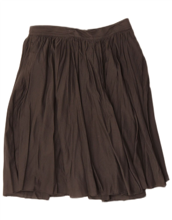J. Crew Damen Faltenrock US 4 Small W30 Graue Baumwolle
