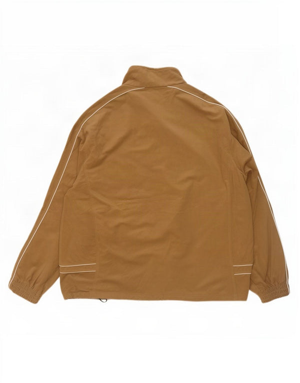 Diadora Mens Velour Tracksuit Top Jacket 2XL Beige Striped Polyester