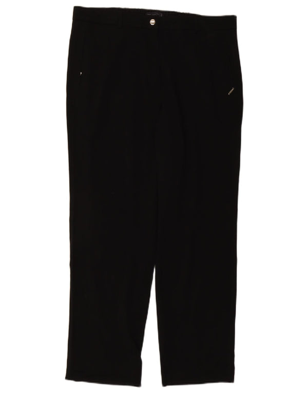 Marks & Spencer Damen Gerade Chinohose UK 16 Large W34 L28 Schwarz