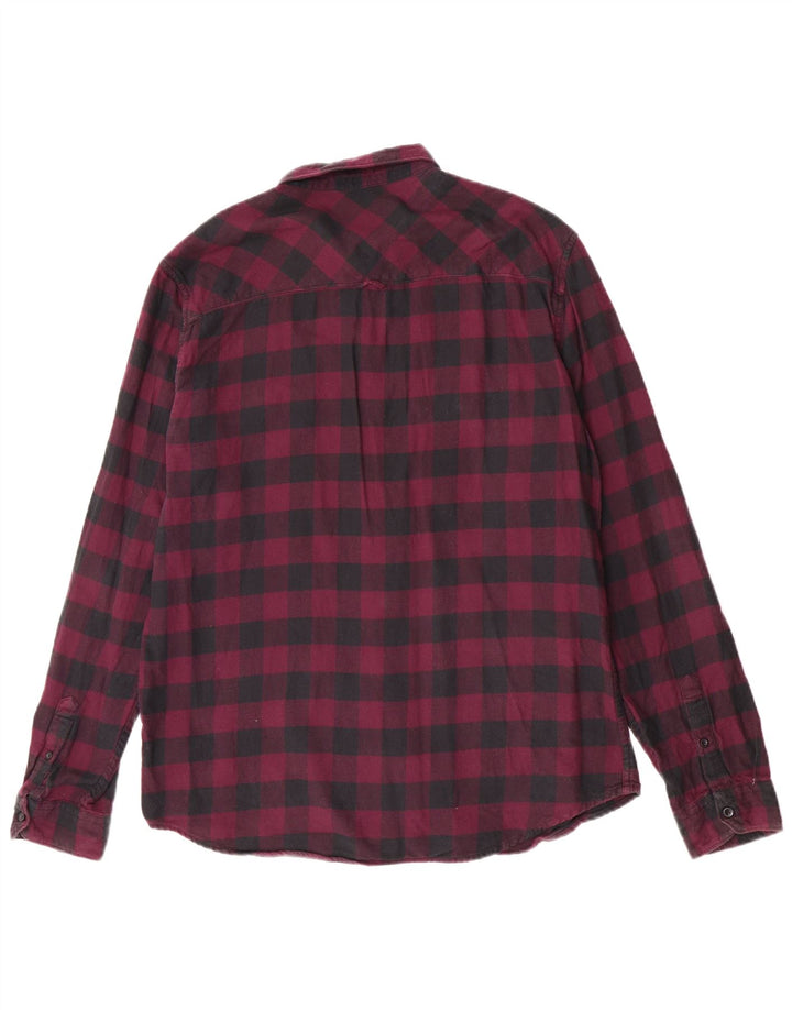 Billabong Herren Flanellhemd XL Maroon Gingham Baumwolle