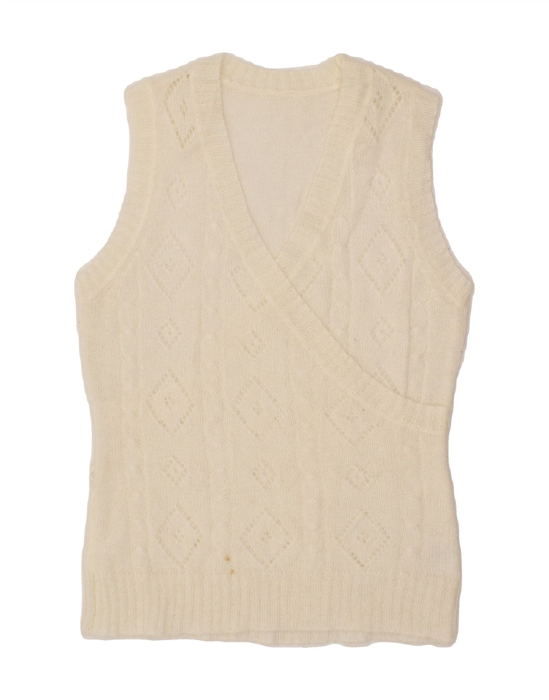 C&A Womens Vest Tank Top UK 12 Medium Off White Acrylic Vintage C&A and Second-Hand C&A from Messina Hembry 