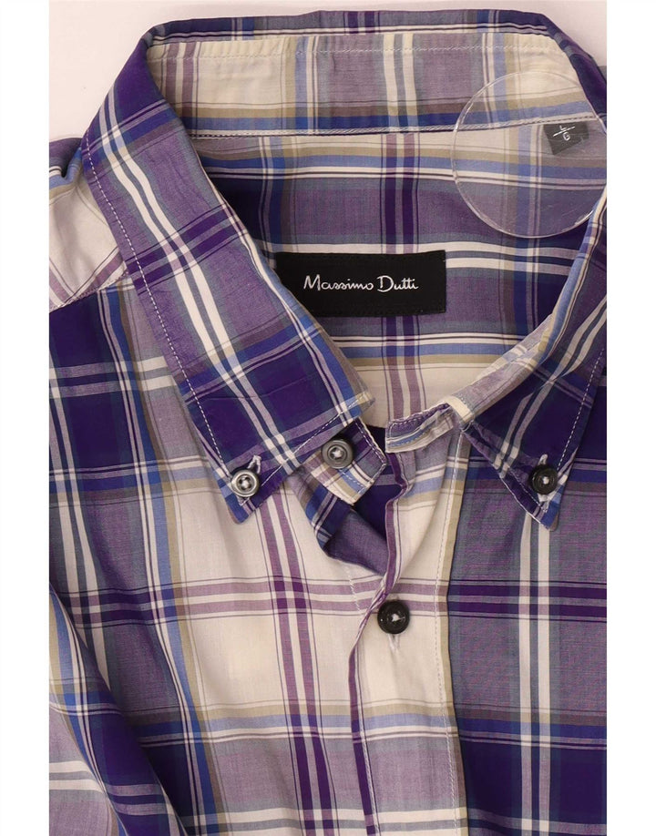 Massimo Dutti Herrenhemd, groß, lila kariert