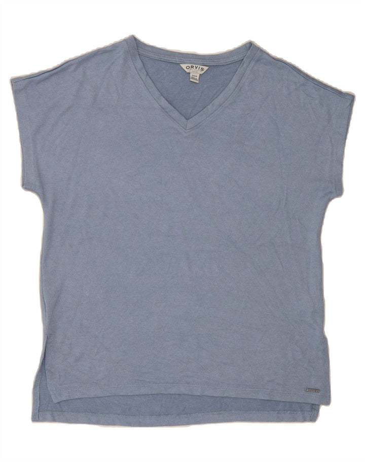 ORVIS Womens Oversized T-Shirt Top UK 10 Small Blue Polyester Vintage Orvis and Second-Hand Orvis from Messina Hembry 