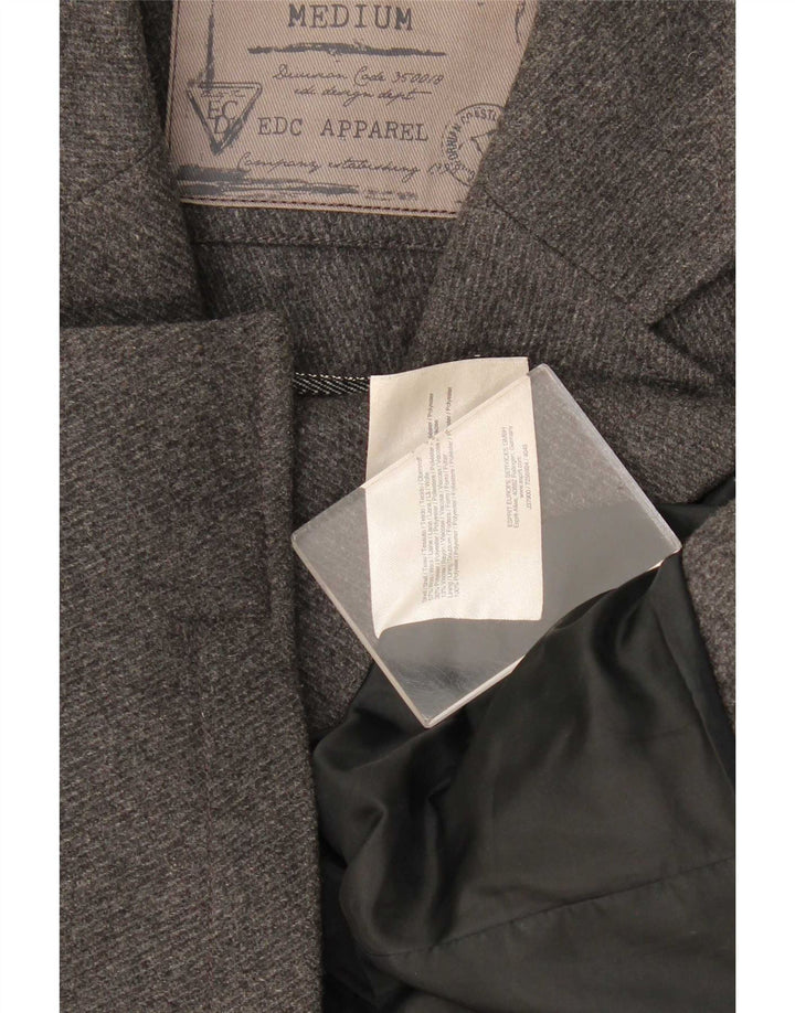 EDC Herren-Blazer mit 4 Knöpfen, UK 38, mittelgraue Wolle