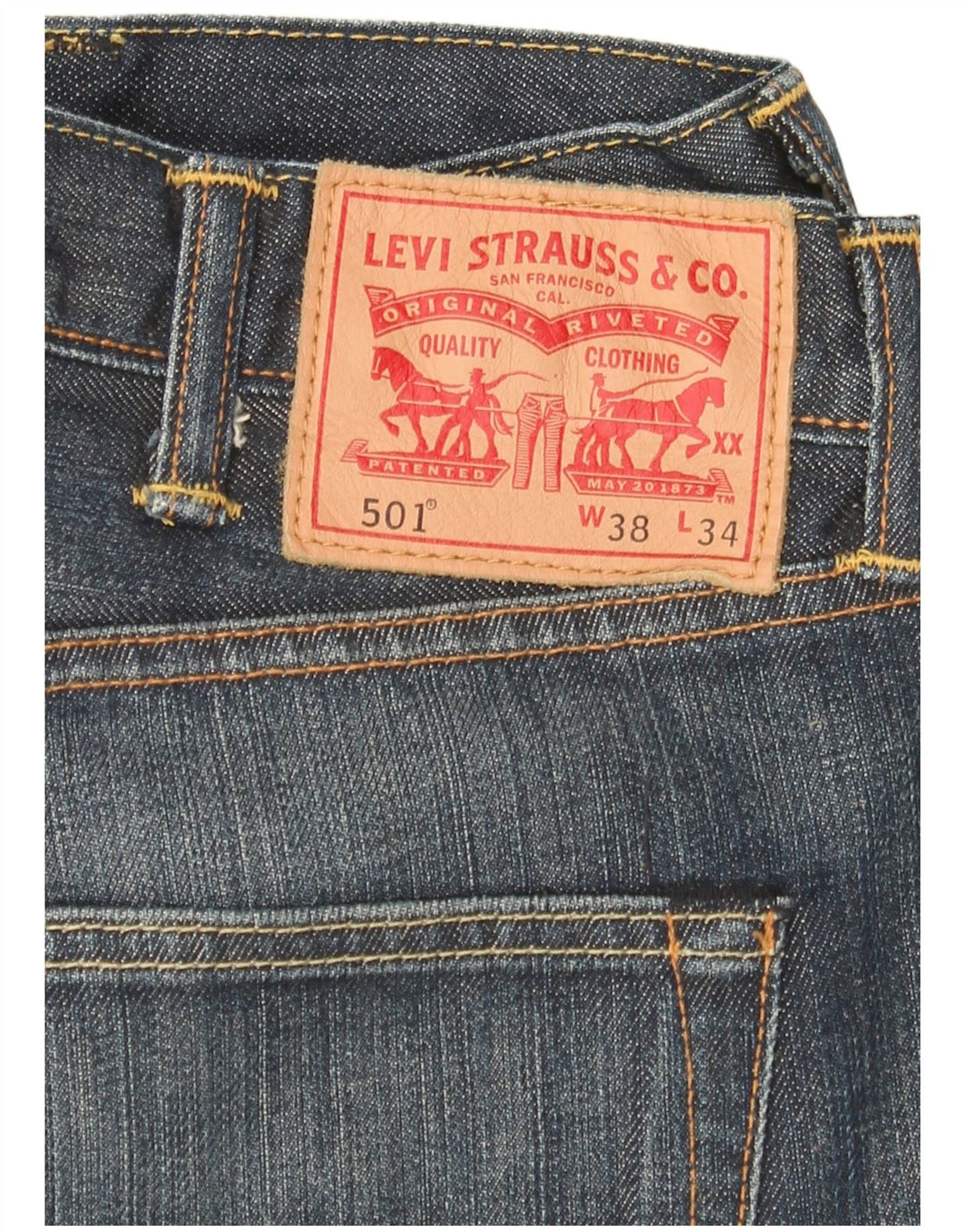 Levi's Herren 501 Straight Jeans W38 L34 Blaue Baumwolle
